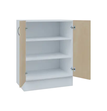 MS - 65D2 spodní skříňka, 2-dveřová, 908x654x600, korpus bílý, dvířka bříza světlá